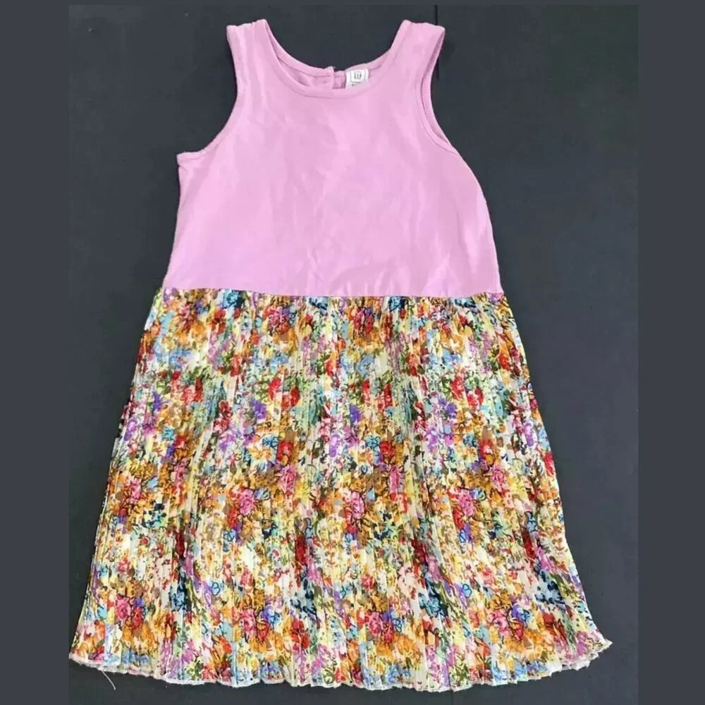 NEW Gap Baby Sleeveless Floral Pleats Knee Length Tank Top Dress Diaper Cover 2